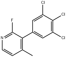 2-Fluoro-4-methyl-3-(3,4,5-trichlorophenyl)pyridine 结构式