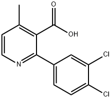 2-(3,4-Dichlorophenyl)-4-methylnicotinic acid,1361472-10-7,结构式