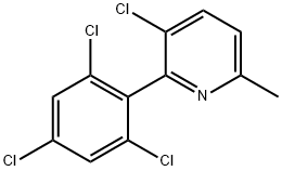 3-Chloro-6-methyl-2-(2,4,6-trichlorophenyl)pyridine 结构式