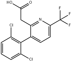 3-(2,6-Dichlorophenyl)-6-(trifluoromethyl)pyridine-2-acetic acid 结构式