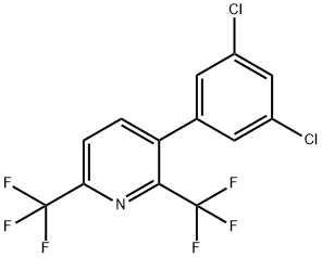 2,6-Bis(trifluoromethyl)-3-(3,5-dichlorophenyl)pyridine 结构式