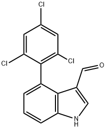4-(2,4,6-Trichlorophenyl)indole-3-carboxaldehyde,1361564-39-7,结构式