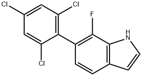 7-Fluoro-6-(2,4,6-trichlorophenyl)indole,1361566-45-1,结构式