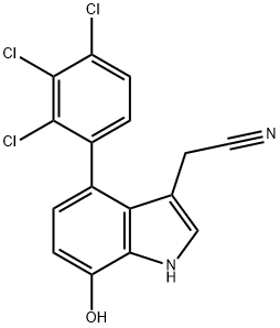 7-Hydroxy-4-(2,3,4-trichlorophenyl)indole-3-acetonitrile Structure