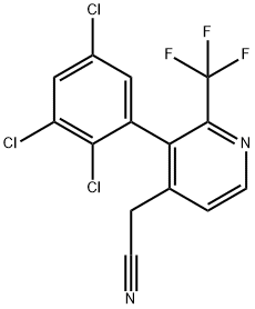 3-(2,3,5-Trichlorophenyl)-2-(trifluoromethyl)pyridine-4-acetonitrile Struktur