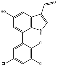 5-Hydroxy-7-(2,3,5-trichlorophenyl)indole-3-carboxaldehyde,1361663-44-6,结构式