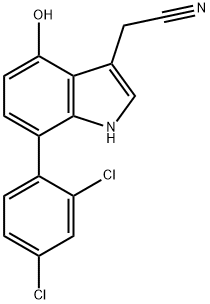 7-(2,4-Dichlorophenyl)-4-hydroxyindole-3-acetonitrile Struktur