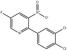 2-(3,4-Dichlorophenyl)-5-fluoro-3-nitropyridine 化学構造式