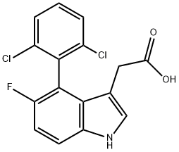 4-(2,6-Dichlorophenyl)-5-fluoroindole-3-acetic acid 结构式