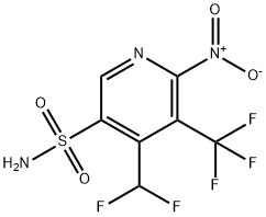 4-(Difluoromethyl)-2-nitro-3-(trifluoromethyl)pyridine-5-sulfonamide 结构式