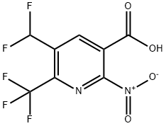 3-(Difluoromethyl)-6-nitro-2-(trifluoromethyl)pyridine-5-carboxylic acid 结构式