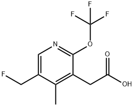 5-(Fluoromethyl)-4-methyl-2-(trifluoromethoxy)pyridine-3-acetic acid Struktur