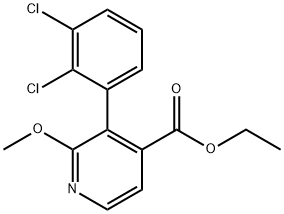 Ethyl 3-(2,3-dichlorophenyl)-2-methoxyisonicotinate 结构式