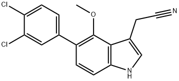5-(3,4-Dichlorophenyl)-4-methoxyindole-3-acetonitrile 结构式