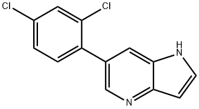 6-(2,4-Dichlorophenyl)-1H-pyrrolo[3,2-b]pyridine 结构式