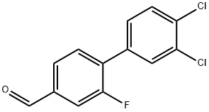 3',4'-二氯-2-氟-[1,1'-联苯]-4-甲醛,1361720-12-8,结构式