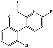 3-(2,6-Dichlorophenyl)-6-fluoropicolinaldehyde 结构式