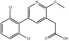 5-(2,6-Dichlorophenyl)-2-methoxypyridine-3-acetic acid 结构式
