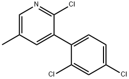 2-Chloro-3-(2,4-dichlorophenyl)-5-methylpyridine 结构式