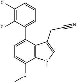 4-(2,3-Dichlorophenyl)-7-methoxyindole-3-acetonitrile 结构式