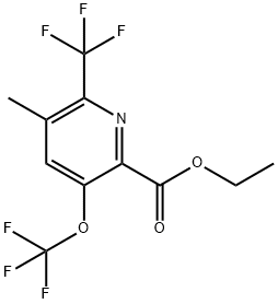 Ethyl 3-methyl-5-(trifluoromethoxy)-2-(trifluoromethyl)pyridine-6-carboxylate Struktur