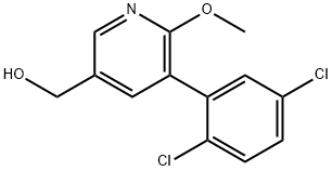3-(2,5-Dichlorophenyl)-2-methoxypyridine-5-methanol 结构式