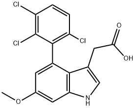 6-Methoxy-4-(2,3,6-trichlorophenyl)indole-3-acetic acid Struktur