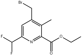 Ethyl 4-(bromomethyl)-6-(difluoromethyl)-3-methylpyridine-2-carboxylate 结构式