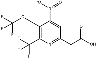 4-Nitro-3-(trifluoromethoxy)-2-(trifluoromethyl)pyridine-6-acetic acid 结构式