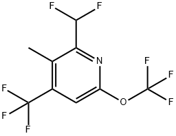 2-(Difluoromethyl)-3-methyl-6-(trifluoromethoxy)-4-(trifluoromethyl)pyridine 结构式