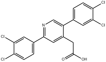 2,5-Bis(3,4-dichlorophenyl)pyridine-4-acetic acid 结构式