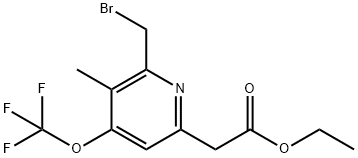 Ethyl 2-(bromomethyl)-3-methyl-4-(trifluoromethoxy)pyridine-6-acetate 结构式