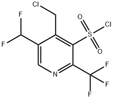 4-(Chloromethyl)-5-(difluoromethyl)-2-(trifluoromethyl)pyridine-3-sulfonyl chloride 结构式