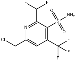 6-(Chloromethyl)-2-(difluoromethyl)-4-(trifluoromethyl)pyridine-3-sulfonamide,1361780-71-3,结构式