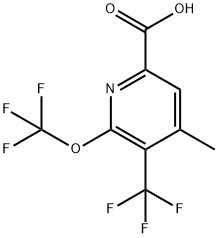 4-Methyl-2-(trifluoromethoxy)-3-(trifluoromethyl)pyridine-6-carboxylic acid,1361785-76-3,结构式