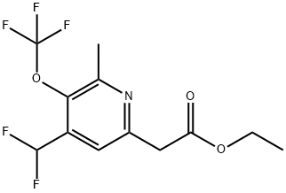 Ethyl 4-(difluoromethyl)-2-methyl-3-(trifluoromethoxy)pyridine-6-acetate 结构式