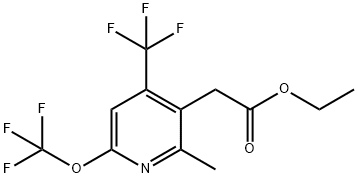 Ethyl 2-methyl-6-(trifluoromethoxy)-4-(trifluoromethyl)pyridine-3-acetate Structure