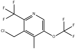 3-(Chloromethyl)-4-methyl-5-(trifluoromethoxy)-2-(trifluoromethyl)pyridine 结构式