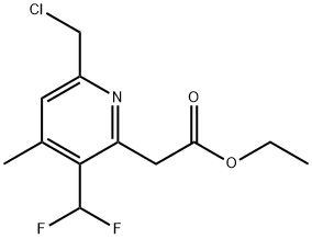 Ethyl 6-(chloromethyl)-3-(difluoromethyl)-4-methylpyridine-2-acetate 结构式