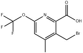 3-(Bromomethyl)-4-methyl-6-(trifluoromethoxy)pyridine-2-carboxylic acid,1361793-13-6,结构式