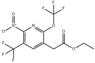 Ethyl 2-nitro-6-(trifluoromethoxy)-3-(trifluoromethyl)pyridine-5-acetate Structure