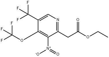 Ethyl 3-nitro-4-(trifluoromethoxy)-5-(trifluoromethyl)pyridine-2-acetate 结构式
