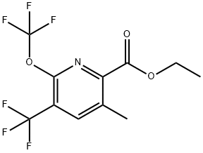 Ethyl 5-methyl-2-(trifluoromethoxy)-3-(trifluoromethyl)pyridine-6-carboxylate 结构式
