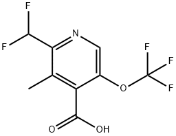 2-(Difluoromethyl)-3-methyl-5-(trifluoromethoxy)pyridine-4-carboxylic acid 结构式