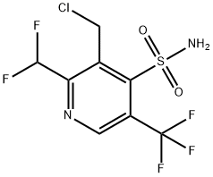 3-(Chloromethyl)-2-(difluoromethyl)-5-(trifluoromethyl)pyridine-4-sulfonamide,1361800-00-1,结构式