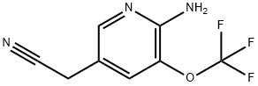 2-Amino-3-(trifluoromethoxy)pyridine-5-acetonitrile 结构式