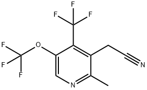 2-Methyl-5-(trifluoromethoxy)-4-(trifluoromethyl)pyridine-3-acetonitrile,1361805-39-1,结构式
