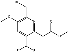 Methyl 2-(bromomethyl)-5-(difluoromethyl)-3-methoxypyridine-6-acetate Structure