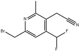 6-(Bromomethyl)-4-(difluoromethyl)-2-methylpyridine-3-acetonitrile,1361812-91-0,结构式