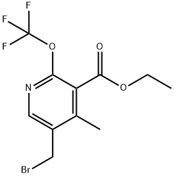 Ethyl 5-(bromomethyl)-4-methyl-2-(trifluoromethoxy)pyridine-3-carboxylate,1361815-34-0,结构式